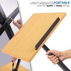 Portable Floor Lectern Podium Stand-Height Adjustable Steady Standing Design Teacher Speaker Lecture Classroom Presentation Stand, Laptop Computer Book Holder W/ Slanted Top Shelf-Pyle Plctnd44,Black