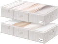 StorageWorks Underbed Storage Bins, Under Bed Storage Containers with Zippers, Closet Organizer for Clothes, Blankets, Gray and 