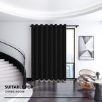 Deconovo Blackout Room Darkening Thermal Insulated Wide Panel Curtains For Bedroom 100 X 84 Inch Black 1 Panel