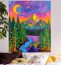Bjyhiyh Mountain And Trees Tapestry Small Vertical Forest Tapestries Wall Art For Bedroom Living Room Decor (36'  48')