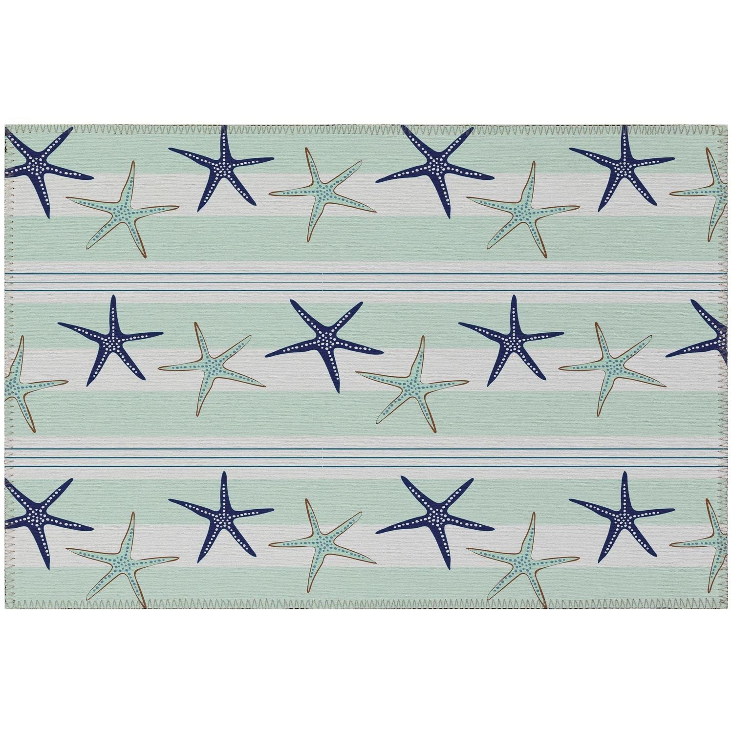 Seabreeze Sz12 Blue Coastal Rug Rectangle 3' X 5'