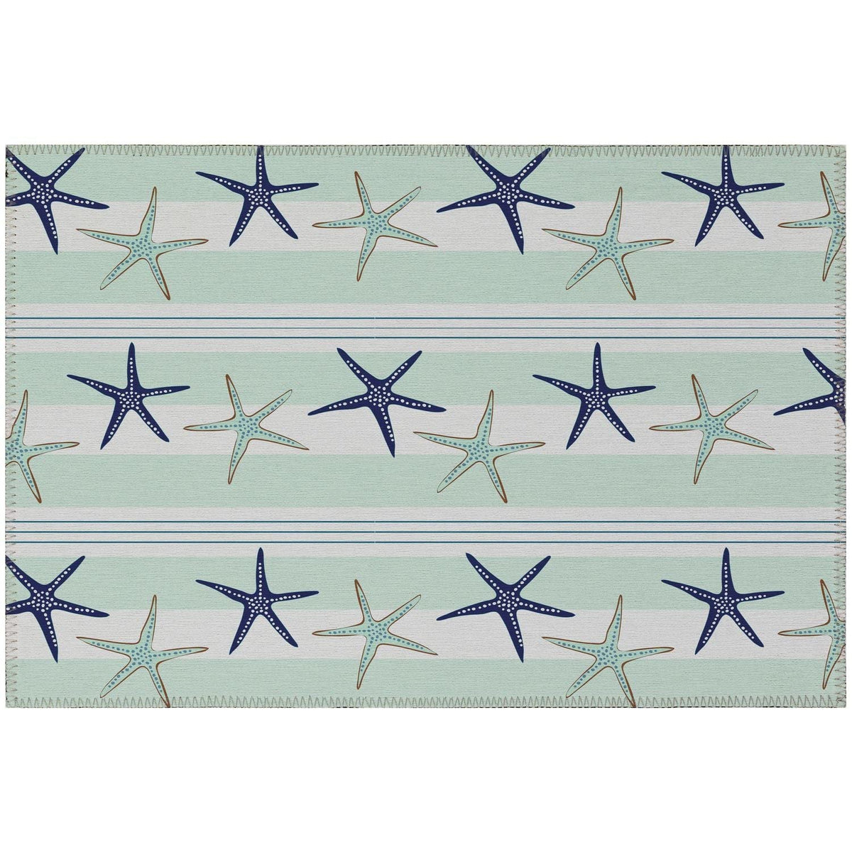 Seabreeze Sz12 Blue Coastal Rug Rectangle 5' X 7 ' 6&quot;