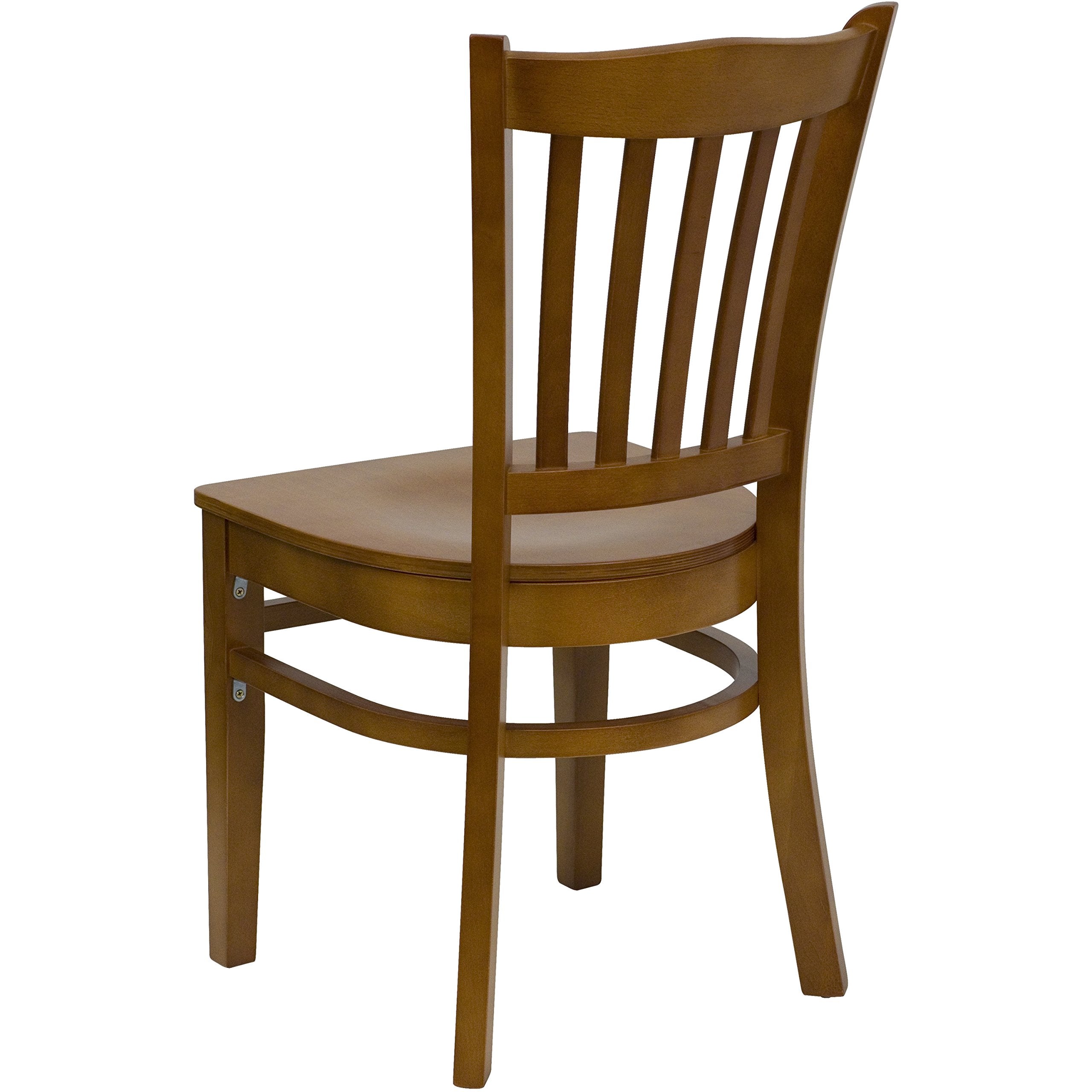 Flash Furniture HERCULES Series Vertical Slat Back Cherry Wood Restaurant Chair