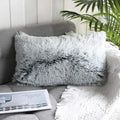 Uhomy Fluffy Plush Pillow Cover 12'X20', Fall Winter Home Decorative Luxury Gray Soft Fuzzy Faux Fur Throw Pillow Cover Cushio