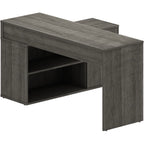 LYS L-Shape Workstation with Cabinet, Weatherd Charcoal