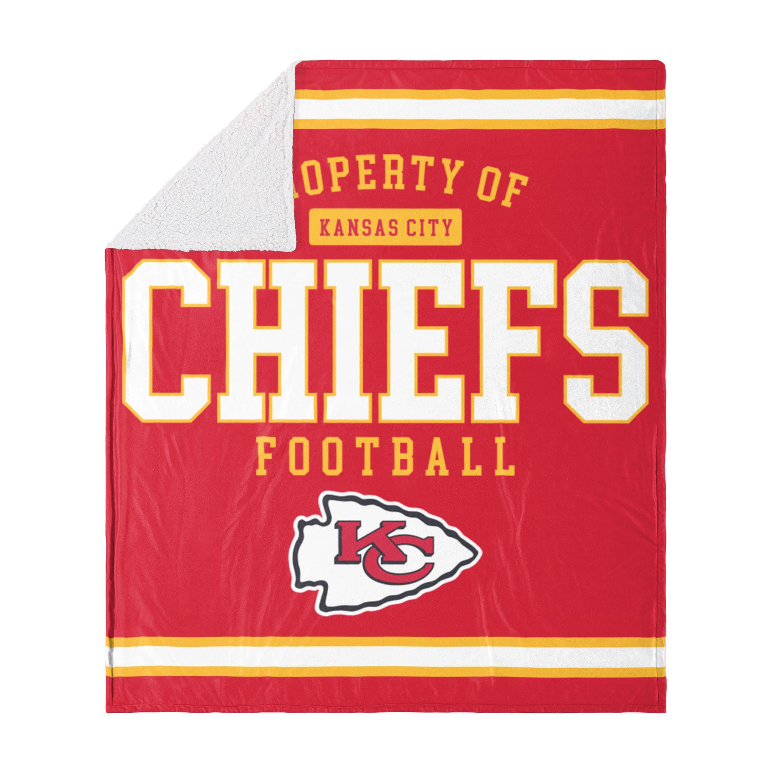 Foco Kansas City Chiefs Nfl Team Property Of Sherpa Fleece Blanket