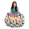 Posh Creations Stuffable Kids Stuffed Animal Storage Bean Bag Chair Cover - Childrens Toy Organizer, Large-38 - Canvas Giraffes 