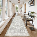 Lahome Oriental Runners for Hallways,2.5x10 Washable Beige Kitchen Runner Non Skid Long Entryway Rug Runner 10ft,Ulra-Thin Soft 