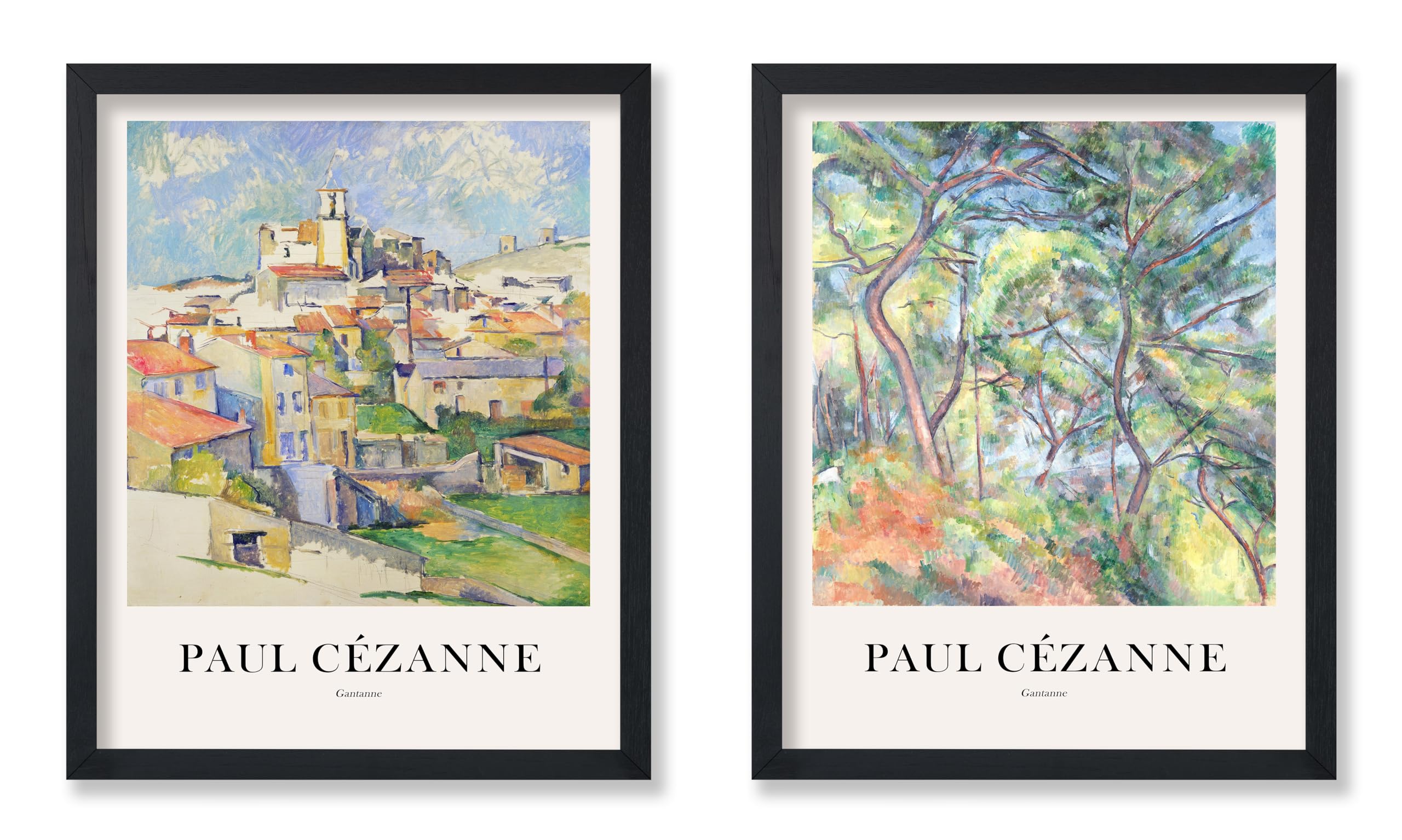 Poster Master 2-Piece Vintage Paul Cezanne Poster - Retro Impressionism Print - Landscape Art - Forest Art - Gift for Him, Her -