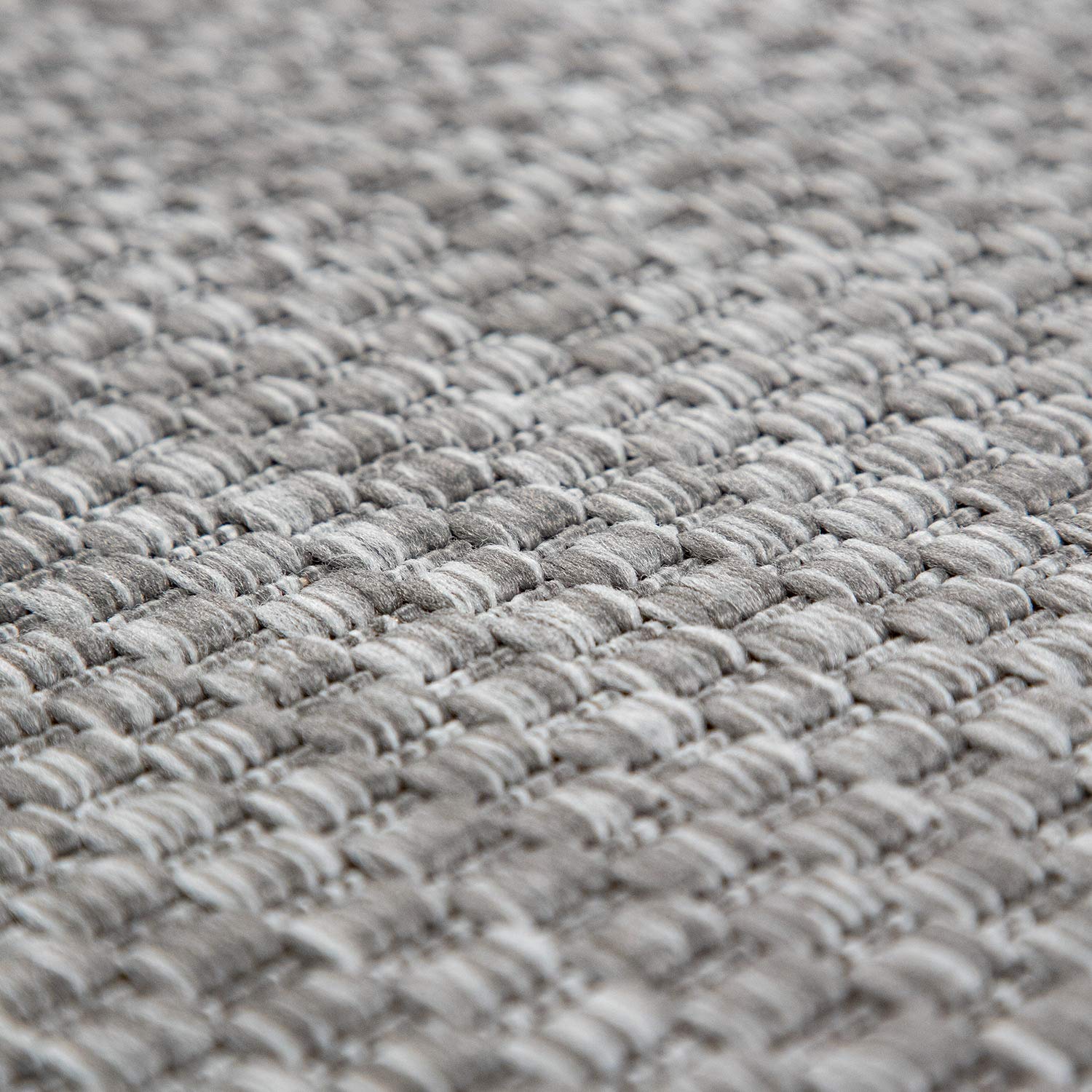 Solid Outdoor Rug For Patio Or Balcony Weatherproof In Mottled Grey, Size: 4'7' X 6'7'