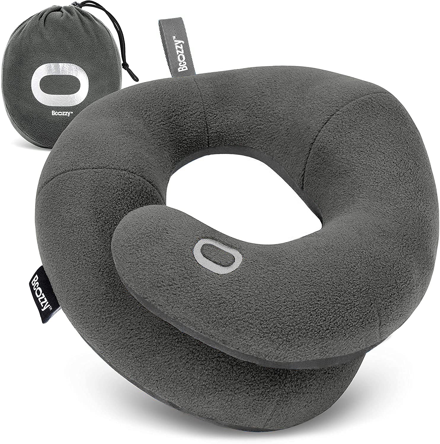 Bcozzy Double Support Neck Pillow For Travel, 3 Ergonomic Ways Supporting The Neck, Head, And Chin When Sleeping Upright On Flig