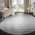 Wonnitar Modern Ombre Washable Round Area Rug 5ft, Grey Round Rugs for Living Room, Non-Slip Large Circle Bathroom Throw Mat, St