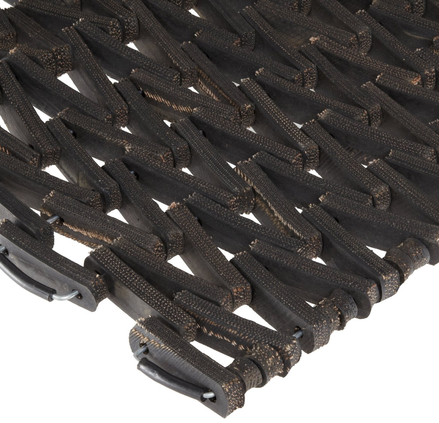 Durable Durite Recycled Tire-Link Outdoor Entrance Mat, Herringbone Weave, 36' X 96', Black