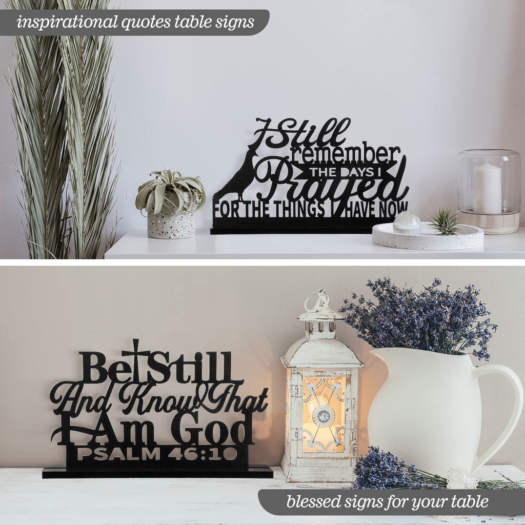 Geetery 4 Pcs Inspirational Table Art Signs Motivational Table Centerpieces I Still Remember The Days Table Decor Blessed Biblic