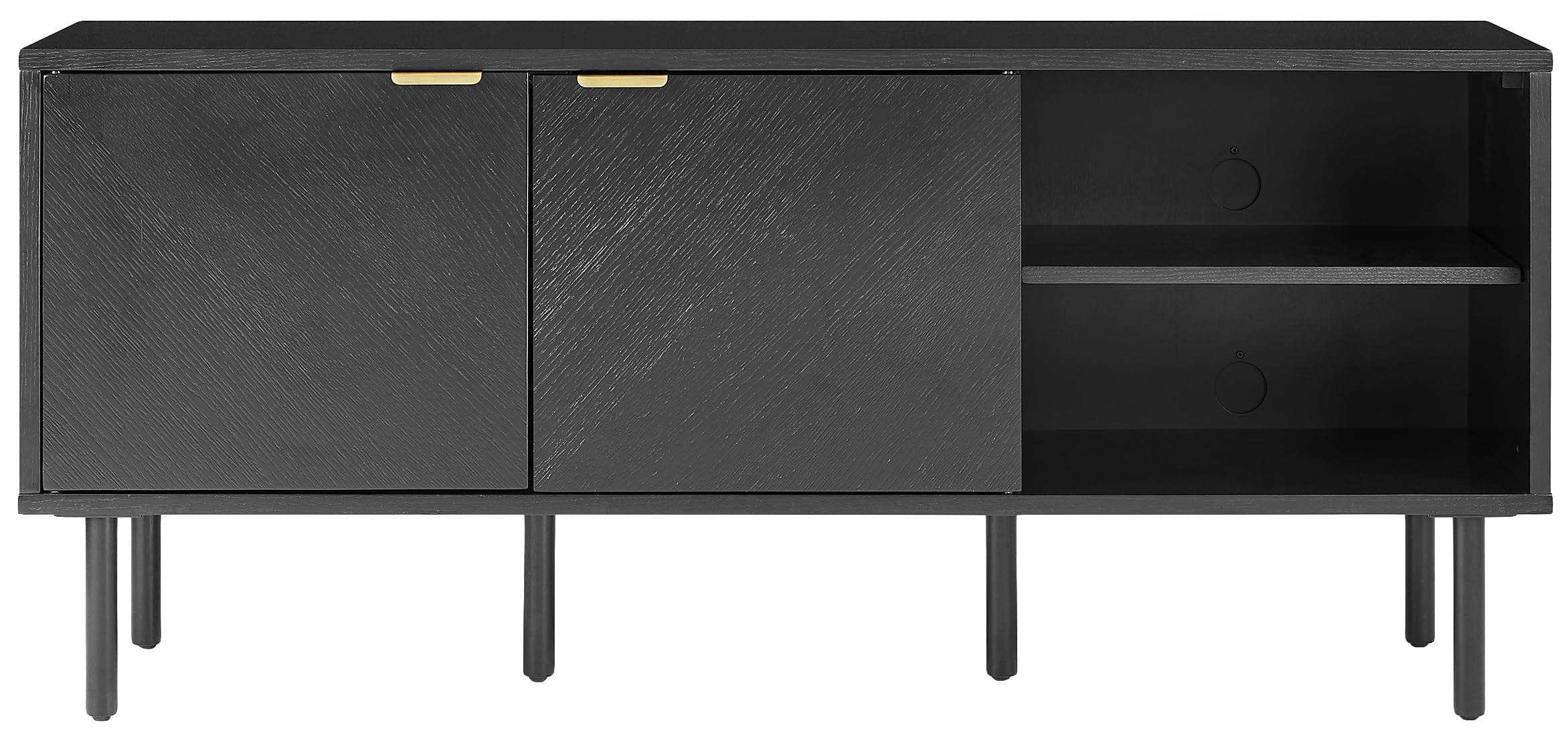 Crosley Furniture Brody Vinyl Record Storage Sideboard, Modern Media Console and Cabinet with Shelves, Black
