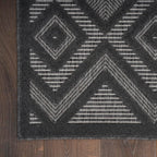 Nourison Versatile Indoor/Outdoor Charcoal/Black 8' X 10' Area Rug, Easy Cleaning, Non Shedding, Bed Room, Living Room, Dining Room, Deck, Backyard, Patio, High Traffic Area (8X10)