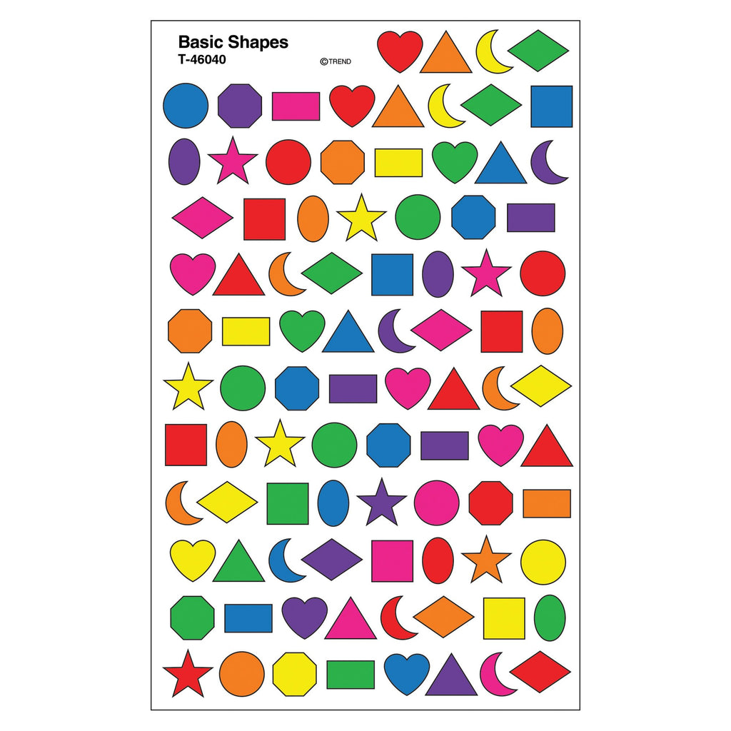 Trend Enterprises, Inc. Basic Shapes Supershapes Stickers, 800 Ct