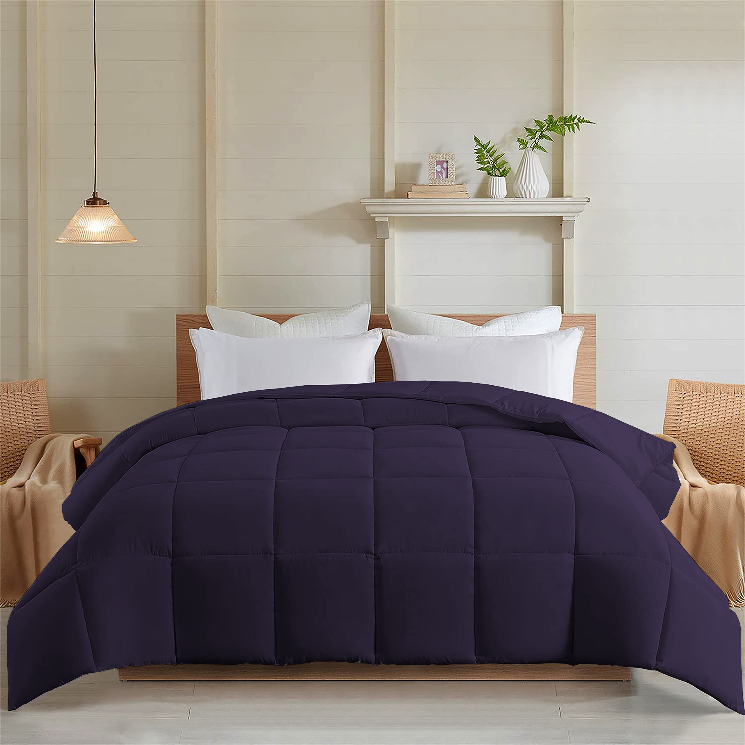 Edmund Stylished Homes Super Soft Cotton Febric 300 Gsm Comforter King Size (92 X 106)Navy Blue