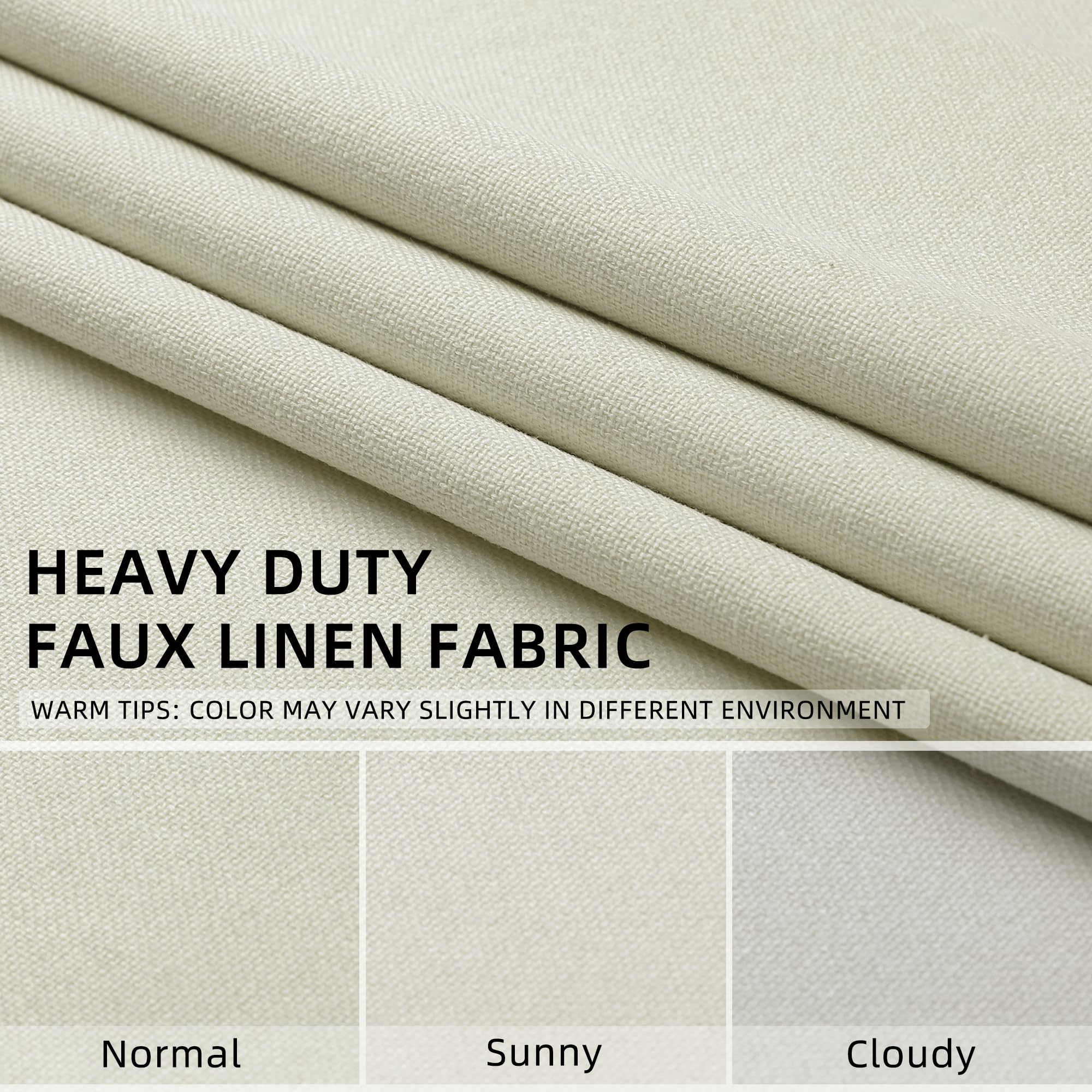 100% Blackout 90 Inch Curtains For Living Room Ivory White Linen Textured Thermal Curtain Drapes Sun Block Heat Reducing For Aes