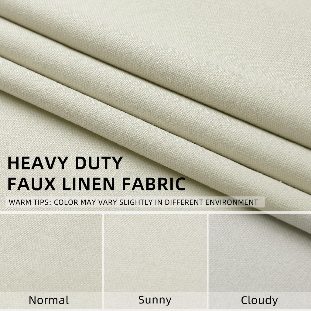 100% Blackout 90 Inch Curtains For Living Room Ivory White Linen Textured Thermal Curtain Drapes Sun Block Heat Reducing For Aes