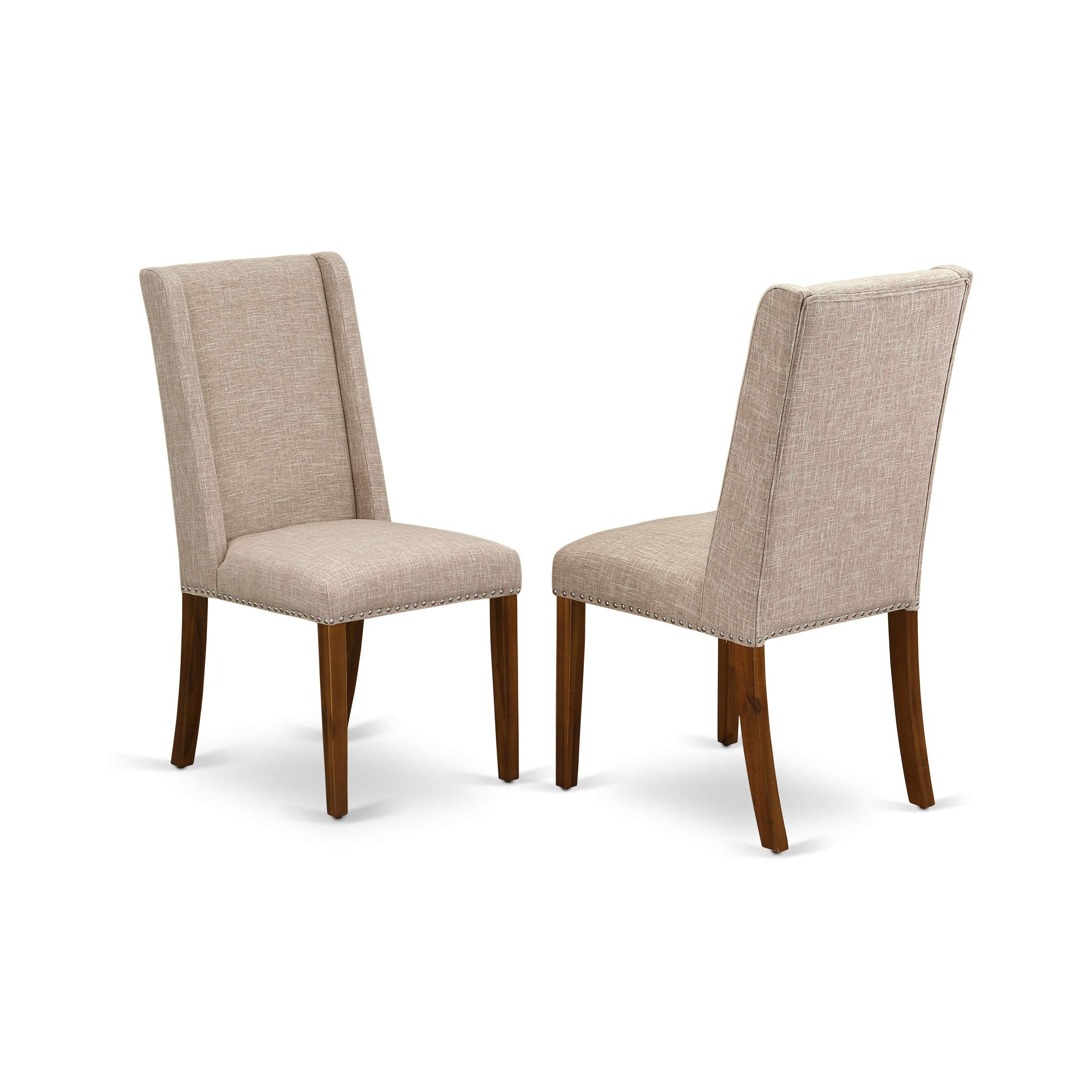 Luxe by East West Furniture - X02FL-2C8-04 - 6pc Mid Century Dining Table Set contains an Extendable Rectangle Kitchen Table, 1 Coffee Table, 2 Dining Chairs and 2 Benches, 39x120 Inch, Antique Walnut