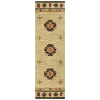 Rizzy Home Alora Decor Ryder 2'6" X 8' Tribal Khaki/Brown/Burgundy/Sage Hand-Tufted Rug