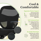 Wholesale Case Of 2 - Basyx High-Back Adjustable Arm Pneumatic Chair-Task Chair, Pneumatic, 29"X36"X42-1/2", Black Mesh