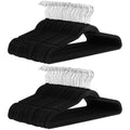 Amazon Basics Slim Velvet, Non-Slip Suit Clothes Hangers, Pack of 100, Black/Silver
