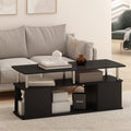 JAYA Utility Design Coffee Table, Americano, Stainless Steel Tubes