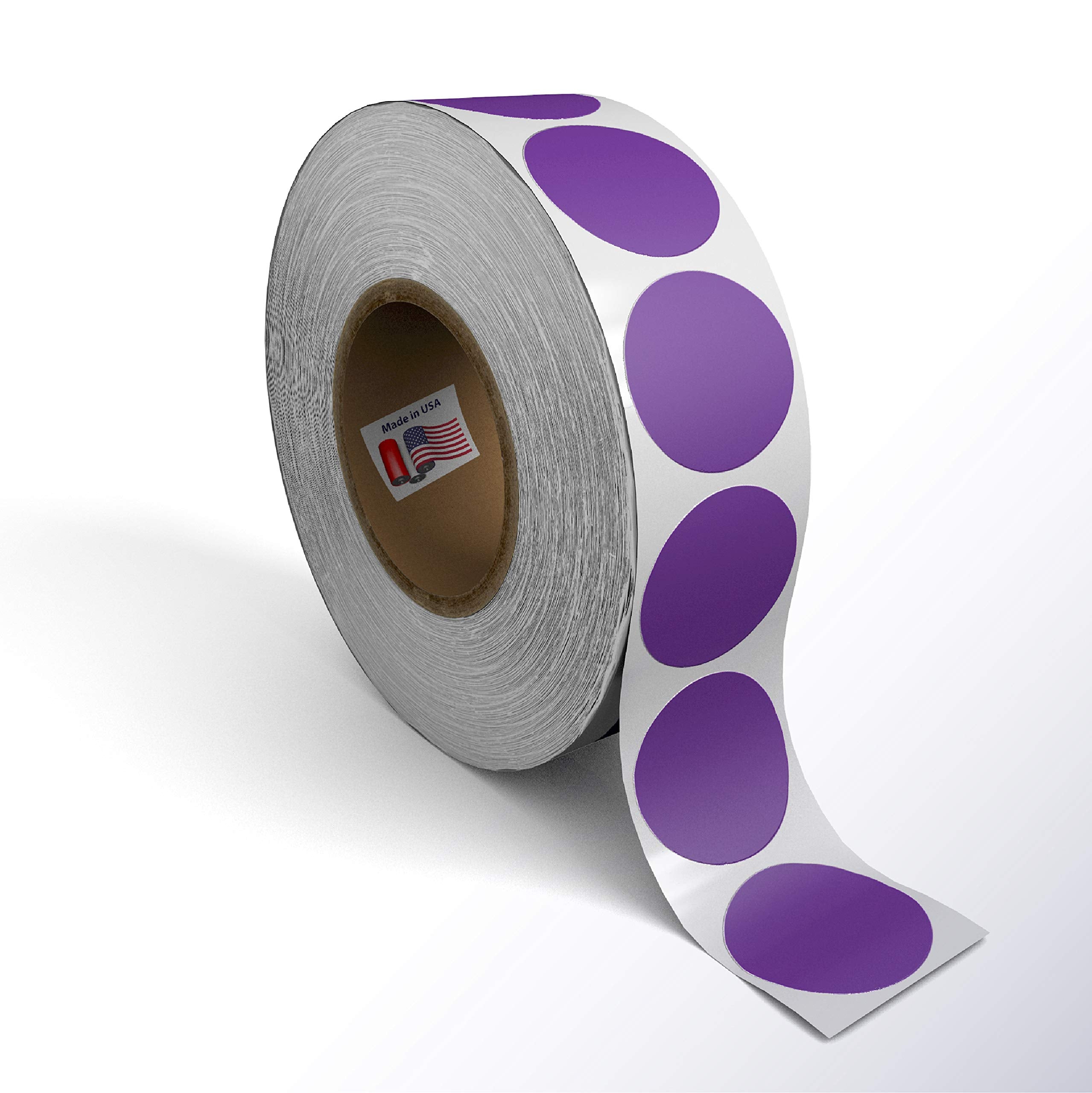 Kenco Color Coding Circle Dot Sticker Labels On A Roll (Purple, 1 Inch 1000 Stickers)