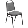 Flash Furniture HERCULES Series Trapezoidal Back Stacking Banquet Chair with 2.5 Thick Seat in Gray Fabric - Silver Vein Frame