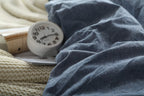 F.Y.Dreams 100% Washed Cotton Duvet Cover For Weighted Blanket 48X72 Inches With 8 Ties,Zipper On Long Side/Demin Blue/Just Duve