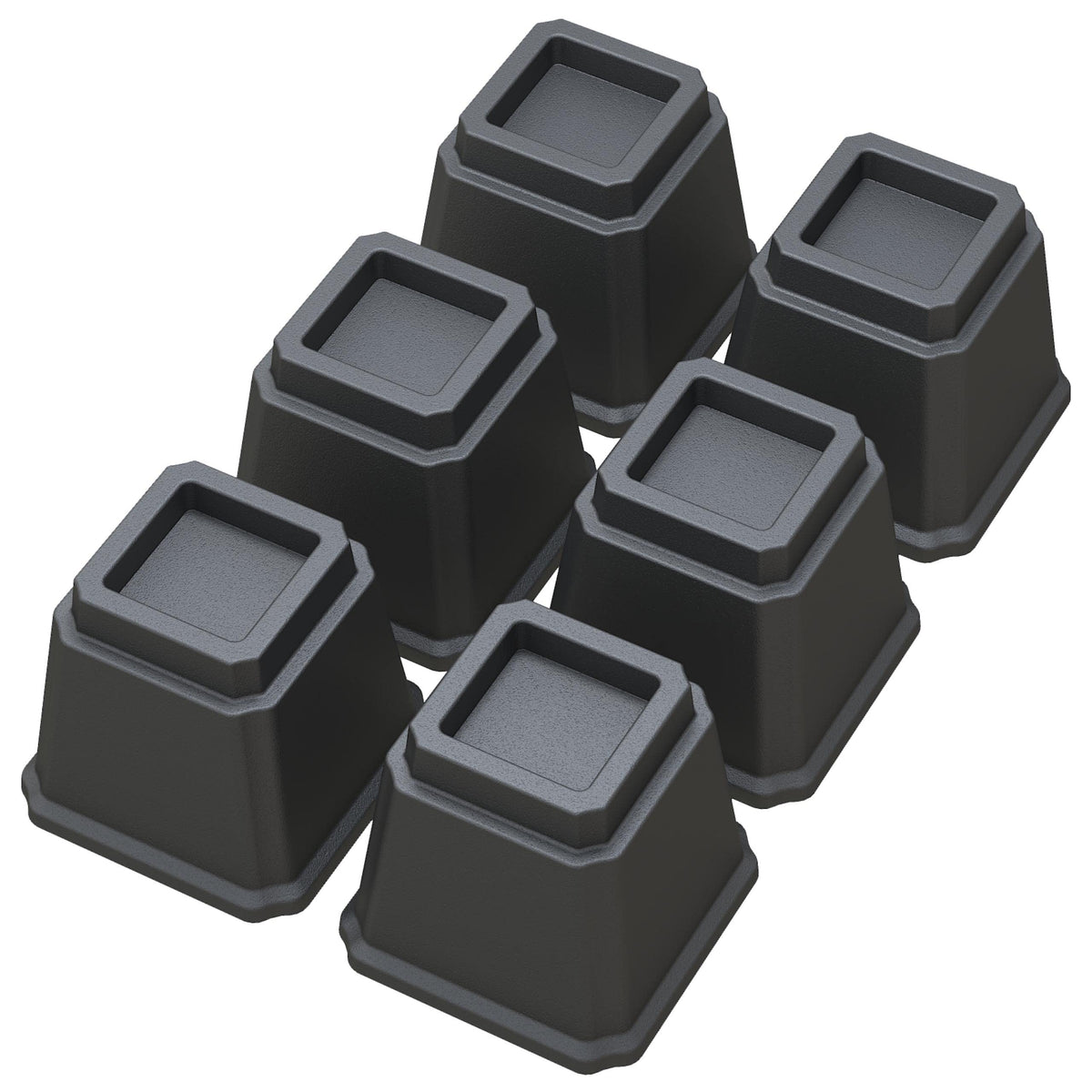 Whynonap Bed Risers Heavy Duty 5 Inches Bed Elevators, Set Of 6 Lifts Up 3,000 Lbs Furniture Riser For Sofa And Table, Black