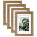 Egofine 5x7 Picture Frames with Plexiglass, Display Pictures 3.5x5/4x6 with Mat or 5x7 Without Mat Set of 4 for Tabletop and Wal