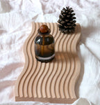 Bloflo Decorative Tray Wave Shaped Natural Wooden Trays For Decor, Rustic Wood Serving Tray, Wood Decorative Trays For Coffee Ta