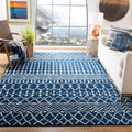 SAFAVIEH Tulum Collection Area Rug - 10 x 13, Navy & Ivory, Moroccan Boho Distressed Design, Non-Shedding & Easy Care, Ideal f