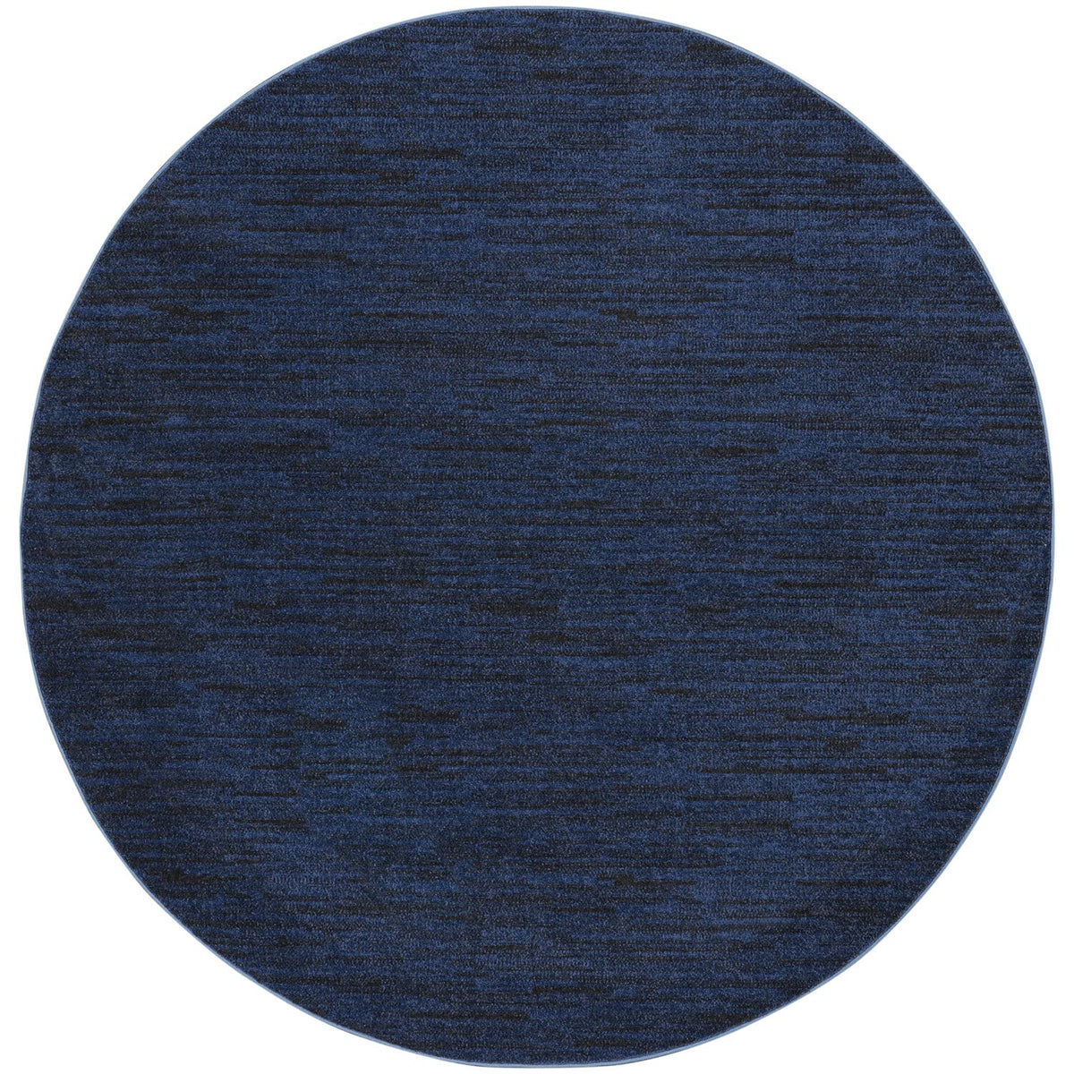 Nourison Essentials Indoor/Outdoor Midnight Blue 6' X Round Area Rug, Easy Cleaning, Non Shedding, Bed Room, Living Room, Dining