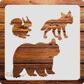 Kachi Pencil Animals Craft Stencil for Art and Painting, Size 6 x 6 inch Reusable Stencil for Painting, Fabric, Glass, Wall Pain