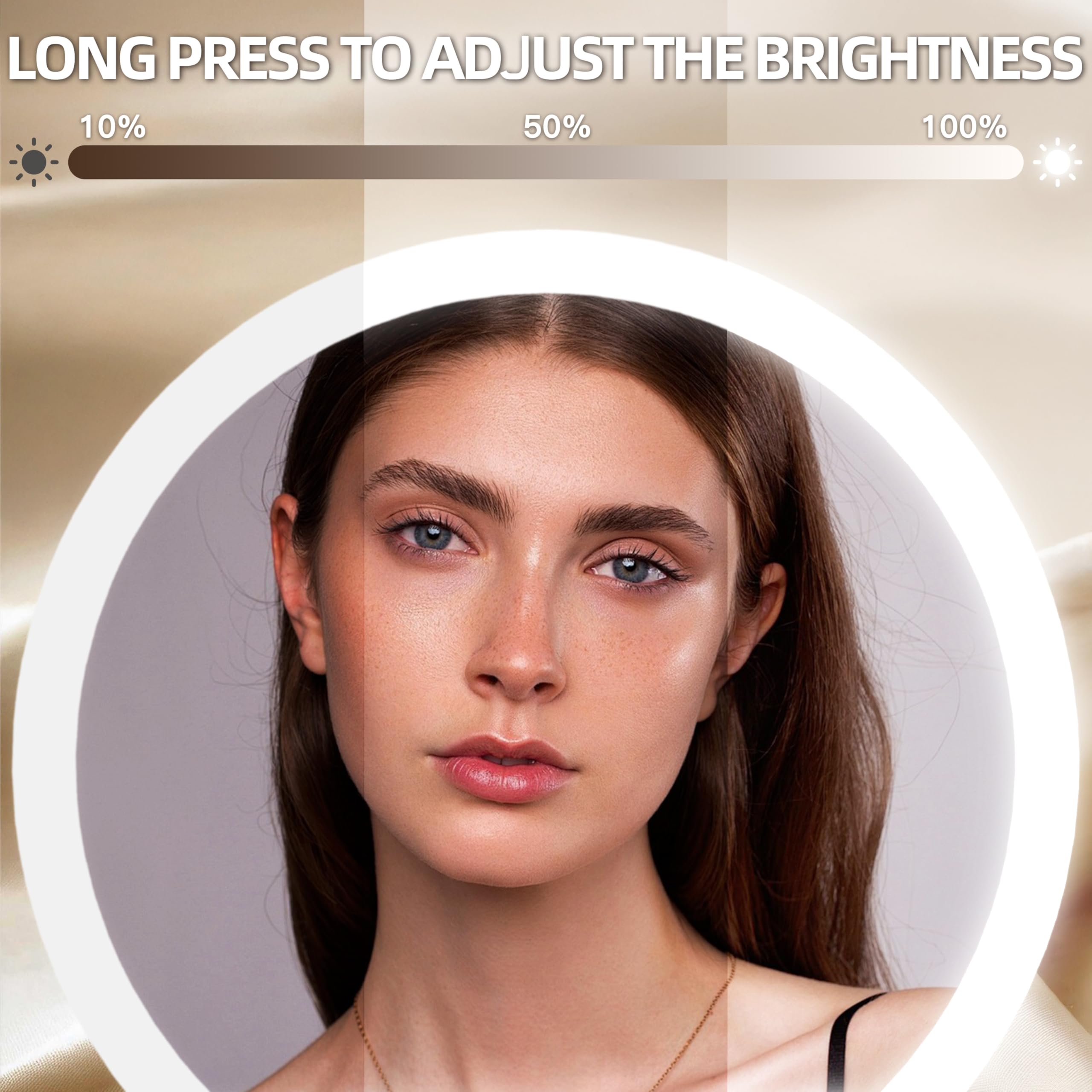 Fennio Vanity Mirror With Lights, 17'X15' Led Lighted Makeup Mirror, Large Makeup Mirror With Lights, Touch Sensor With 3-Colo