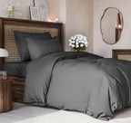 Duvet Cover Twin/Twin Xl Size Set - Extra Soft Twin/Twin Xl Size Duvet Cover 68 X 90 With 1 Pillow Shams - Hotel Luxury And Fade Free With Zipper Closures & Ties - Breathable Bedding Set (Dark Grey)