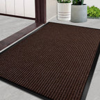 Door Mat Heavy Duty Outdoor Indoor Doormat Low Profile Front Door Mat Large 31X47 Inch Brown Entrance Welcome Mats Easy Clean Pa