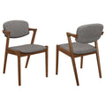 Coaster Home Furnishings Malone Dining Side Chairs Grey and Dark Walnut (Set of 2)