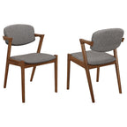 Coaster Home Furnishings Malone Dining Side Chairs Grey and Dark Walnut (Set of 2)