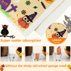 Honeydak 6 Pcs Halloween Swedish Dish Towels Ghost Pumpkin Swedish Kitchen Dishcloths Washable Reusable Halloween Dish Cloths Wi