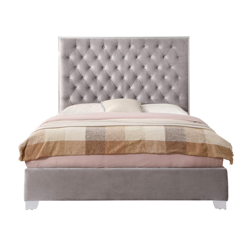 Wallace & Bay James Upholstered Bed, Queen, Gray