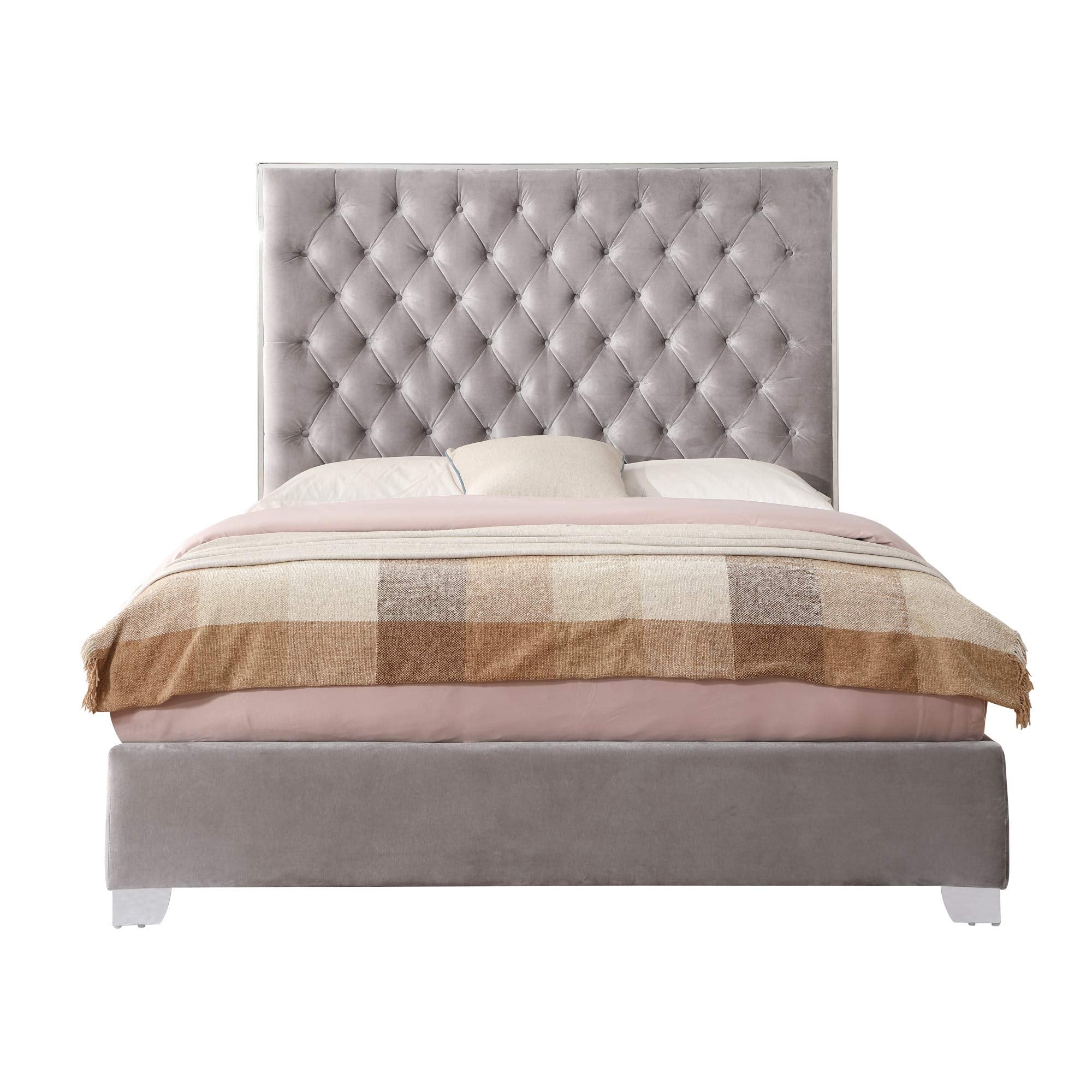 Wallace & Bay James Upholstered Bed, Queen, Gray