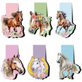 Vorkivecki Flower Horse Magnetic Bookmarks - 6 Pack Irregular Shape Magnet Animal Paper Markers Page Clip Sets Gifts For Reading