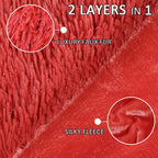 Yusoki Red Faux Fur Throw Blanket,2 Layers,50' X 60',Soft Fluffy Fuzzy Cozy Blanket For Women Girls Teens Sofa Chair Couch Bed