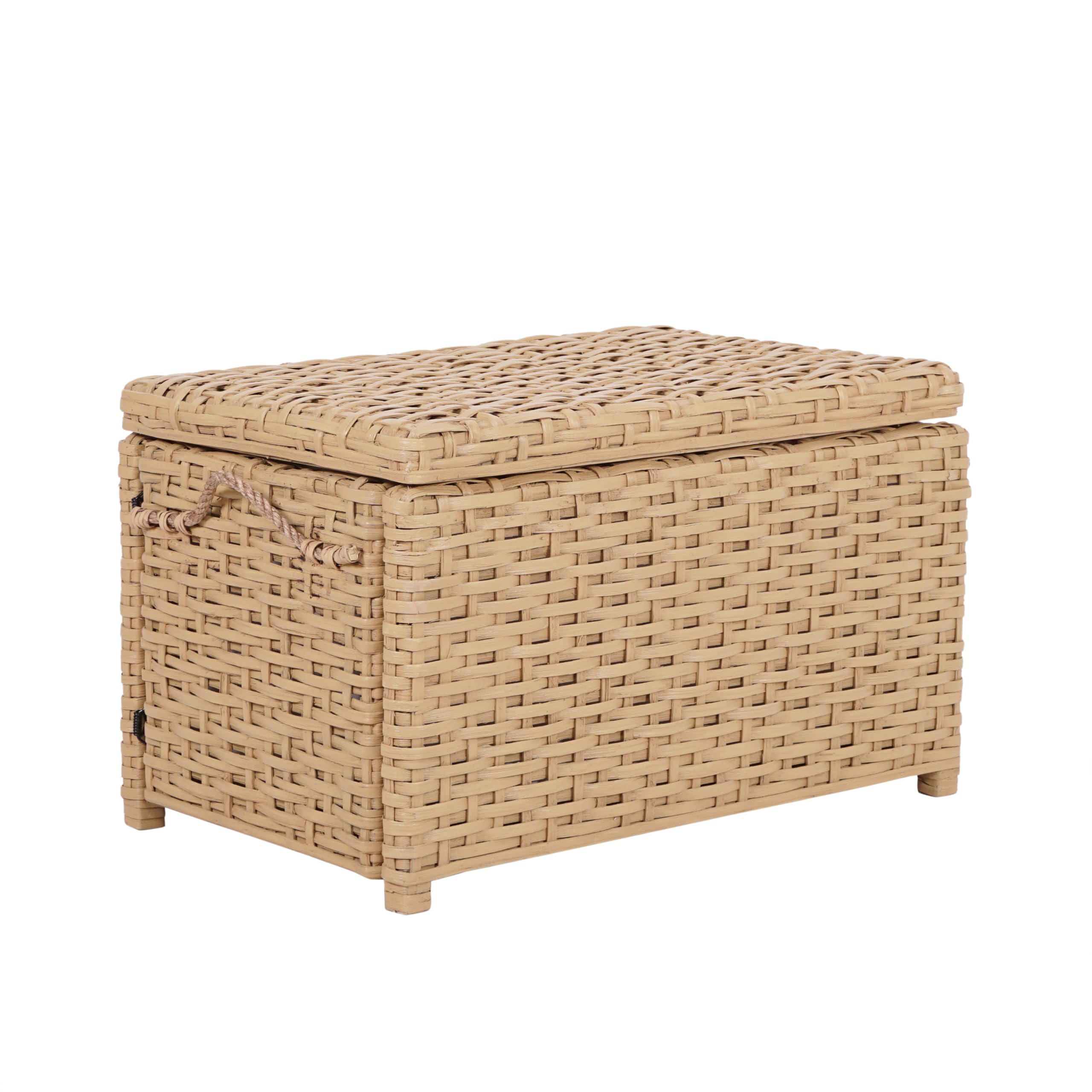 happimess HPM9003F Jacob 31.5 Handwoven Wicker Storage Trunk, Yellow, Collapsible for flat storage, for Office, Dorm Room, Livin