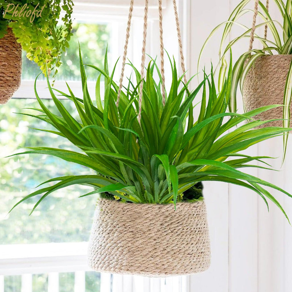 Phliofd 32 Pcs Artificial Grass Fake Plants 17.3In Outdoor Plants Uv Resistant Faux Greenery Stems Fake Grass For Home Window Ga